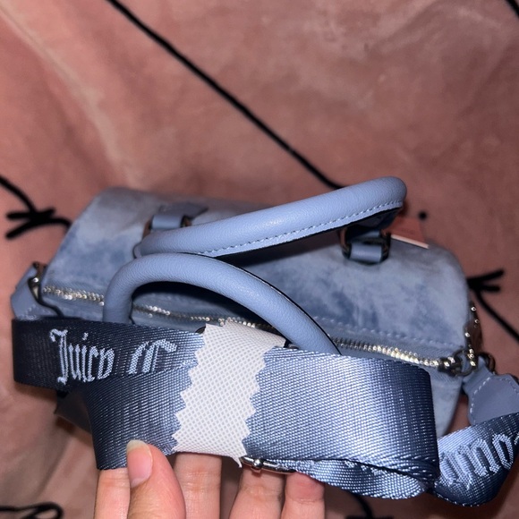 JUICY COUTURE Bag Obsession Satchel - Blue Rhinestones Velour - Picture 3 of 6